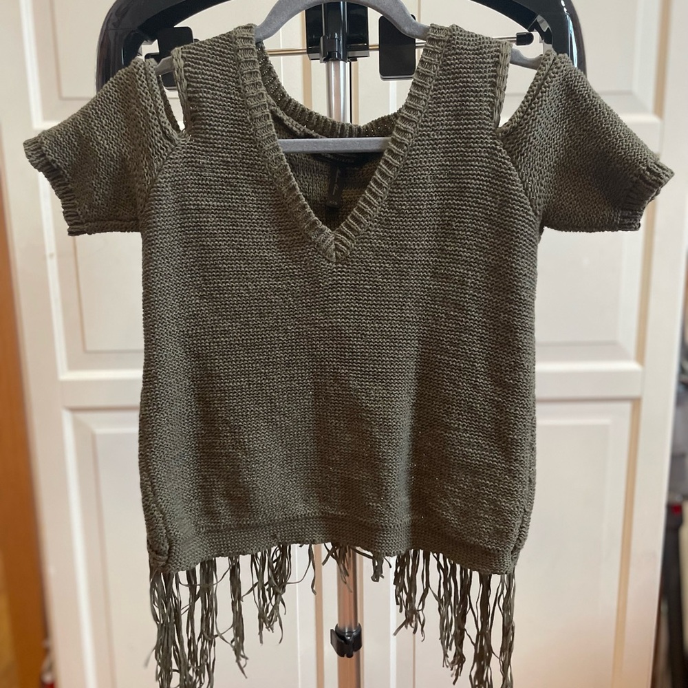 BCBG MaxAzria Fringe knit Sweater top